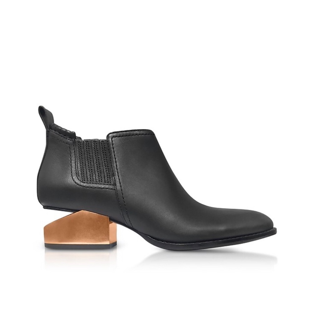 ALEXANDER WANG Leather Anke Boots w/Rosegold Heel